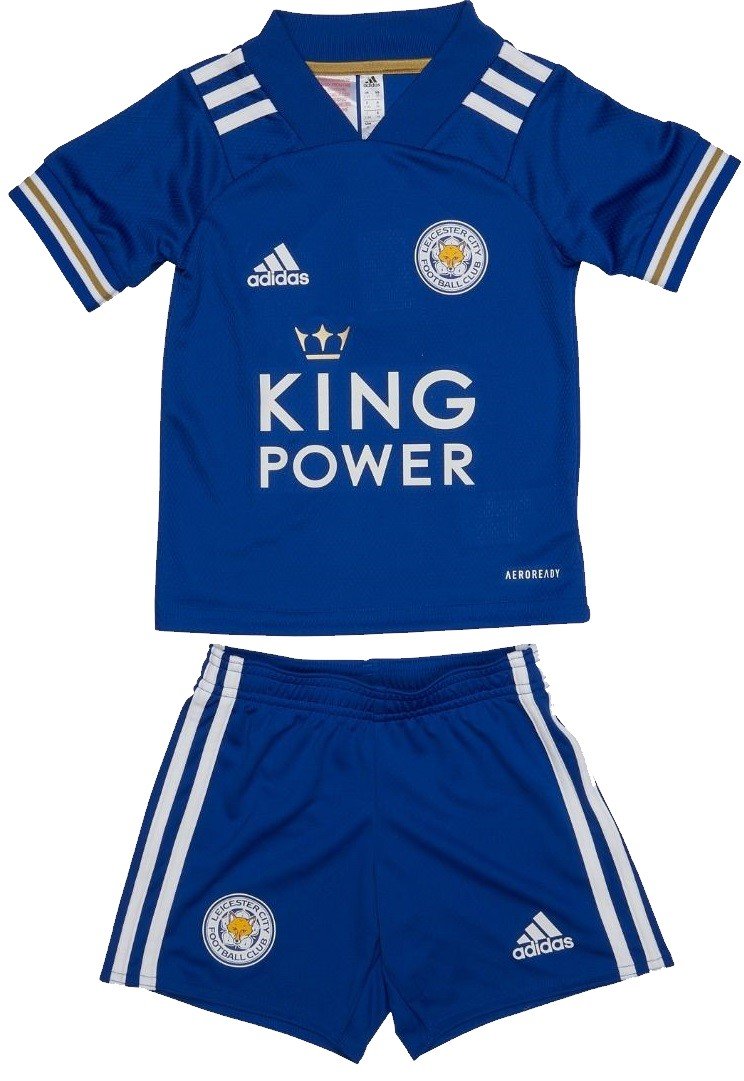 Kit infantil oficial Adidas Leicester 2020 2021 I jogador